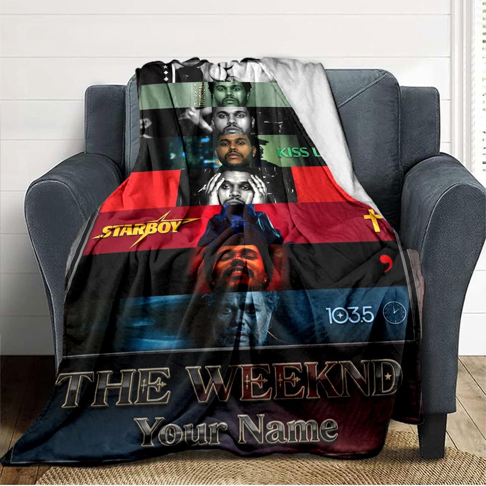 Name Custom The Weekend Print Flannel Blanket High Quality Warm Comfortable Cover for All Seasons Perfect for Gifts Home Decor