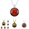 Harry Potter Hogwarts Crest Silver Necklace With Glass Pendant For Fans And Cosplay