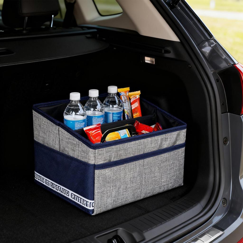 Trunk Organizer Foldable Box Basket Front Seat Storage Bin For Car SUV Auto Travel Office Document Grocery Moving Backseat Seat