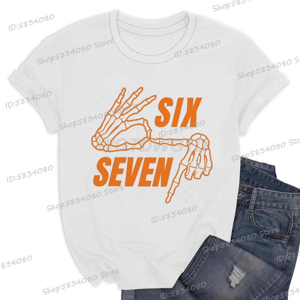 Six Seven Meme Halloween Shirt Funny Gift for Him Her Trend Halloween 6 7 Vintage Tee Unisex Women Internet Humor T Shirt