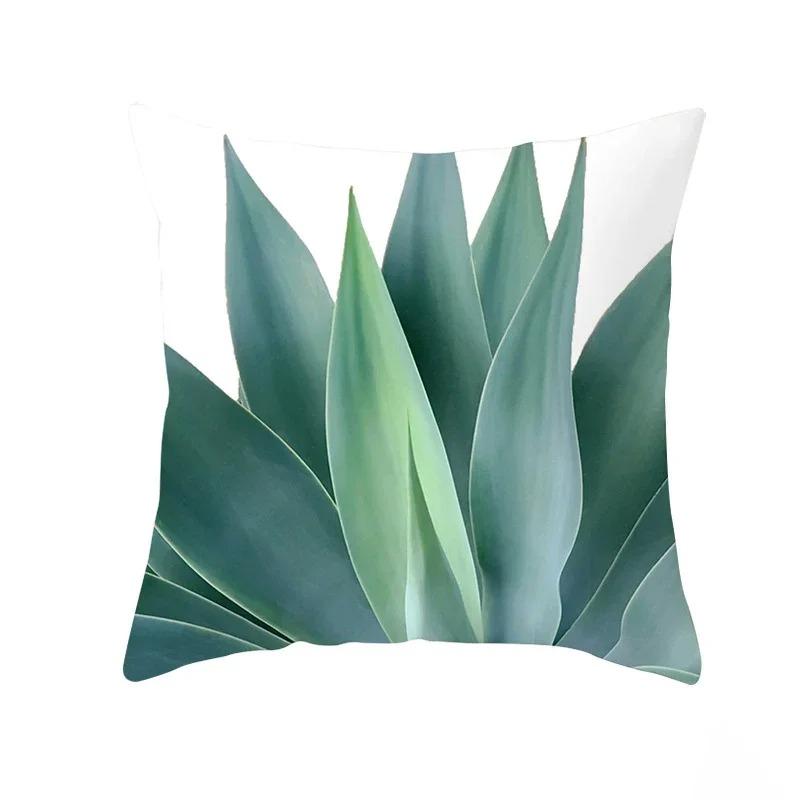 Exotic Plants And Floral Pattern Double-Sided Printed Pillow Cover Short Plush Suitable Living Room Bedrooms Throw Cushion Cover
