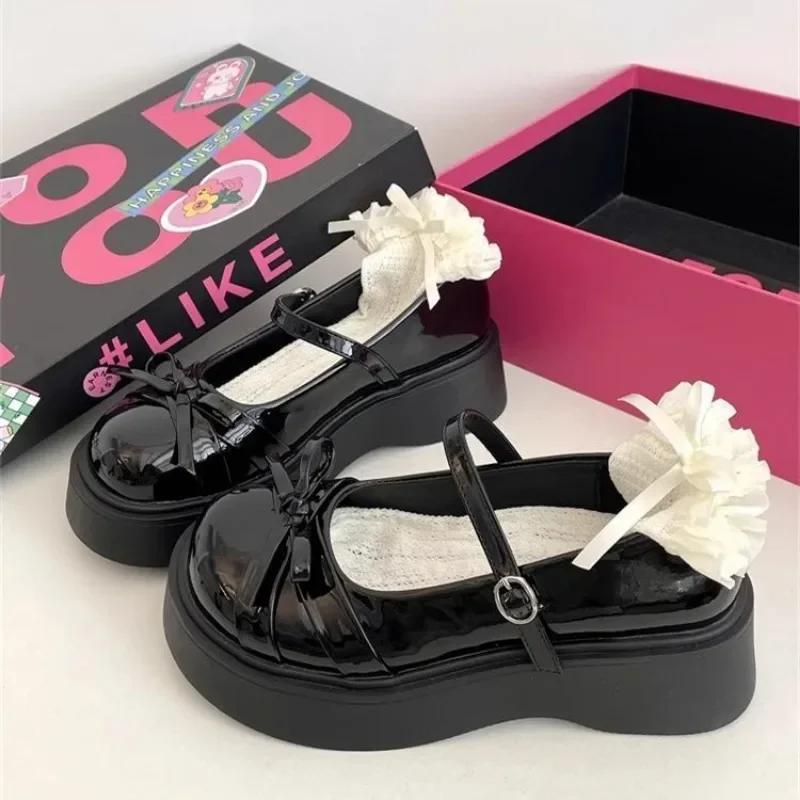 

Fashion 2025 Brand Mary Jane New Women s Shoes High Heels Fashion Butterfly-knot Dress Pumps Women New Round Toe Platform Womens Shoes 35 чёрный