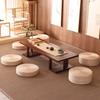 Japanese Style Natural Straw Futon Cushion Round Floor Mat Rustic Tatami Cushion  Tea Ceremony