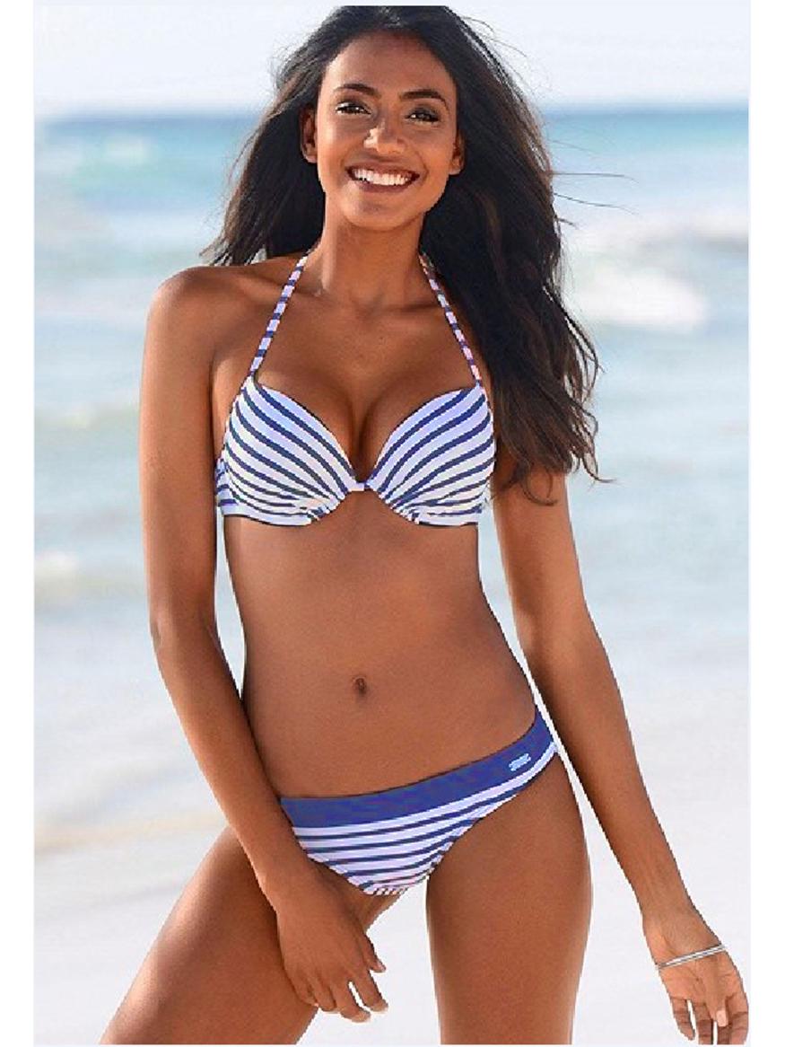 

Купальник бикини без спинки в морском стиле для стильного пляжного отдыха или отдыха на горячих источниках Extra Large