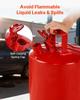 Safety Gas Can, 19 L Type I Red Safety Can for Gasoline with Stainless Steel Flame Arrester, Self-Closing Lid, and PE Funnel, Carbon Steel Flammable