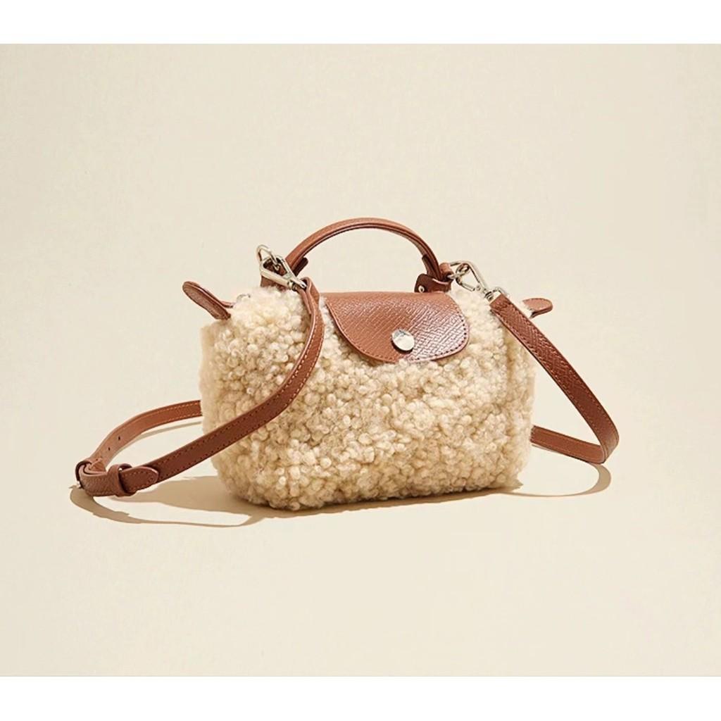 Ielgy Autumn Winter Lamb Bag Wool Bag All-Match One-Shoulder Messenger Dumpling Bag