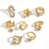 Geometric Titanium Steel Ring For Women Fashion Minimalist Hollow Design Jewelry