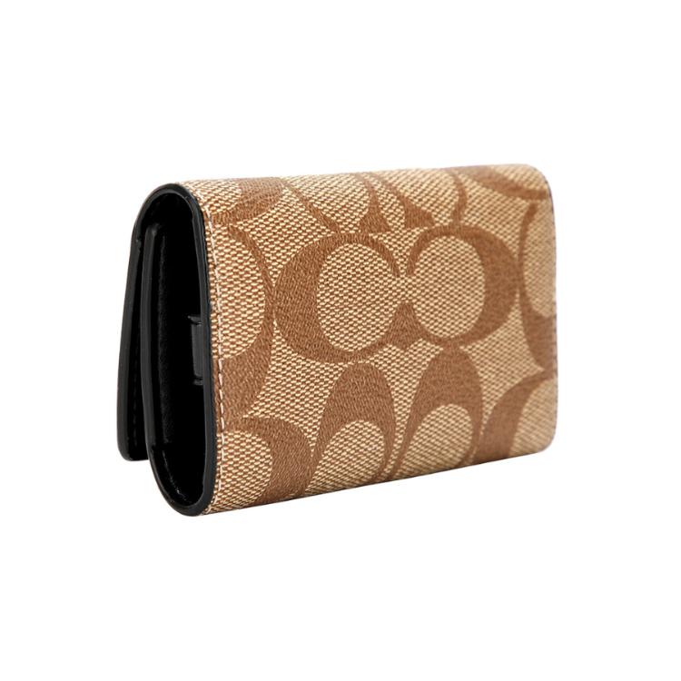 New COACH Key Case Artificial Leather Key Pouch Unisex Brown Monogram 78675-QBTN2