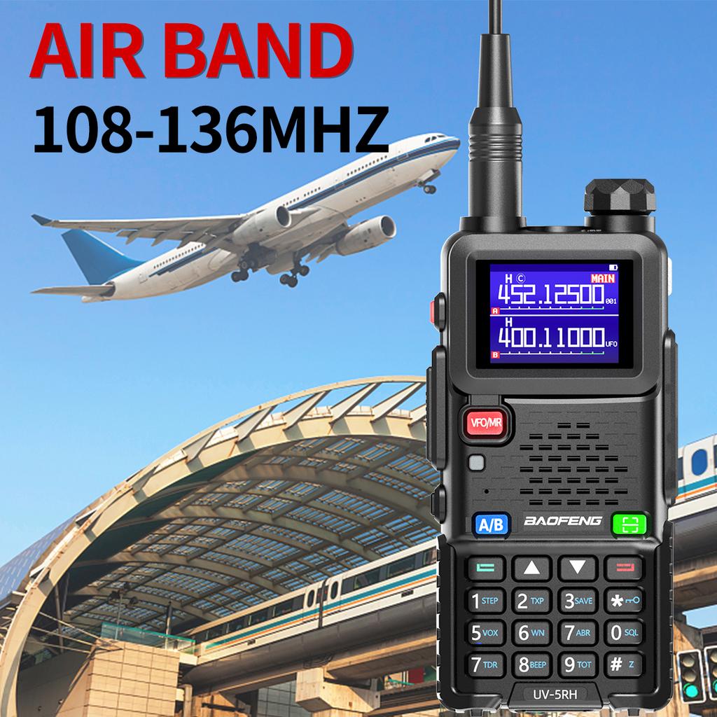 Baofeng Upgraded UV-5RH 10W Walkie Talkie Air Band Wirless Copy Frequency Long Range Type-C Charger UV 5R Ham Two Way Radio