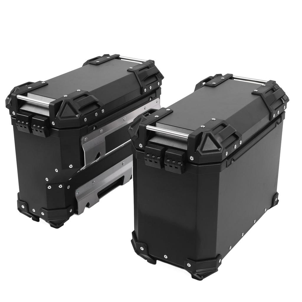 Pair of Motorcycle Side Case 35L Water Resistant Aluminum Alloy with Safety Lock and Handle Side Lug