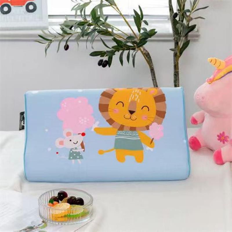 Thai Children's Latex Pillow Natural Cartoon Pillow Core Baby Cotton Cover Pillow Kindergarten Neck Protection Baby Pillow
