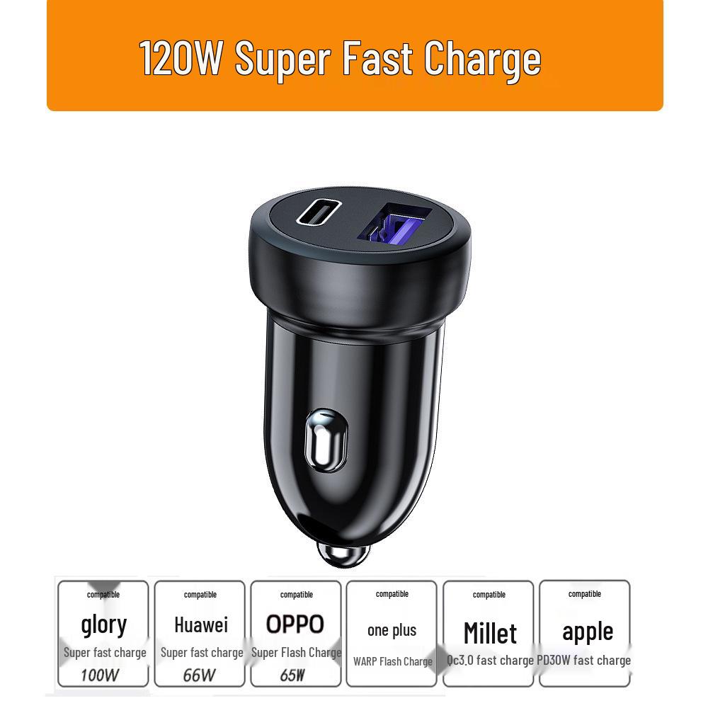 Compact Dual USB Car Charger with Pull-Ring Design - 200W Fast Charging & Multifunctional Cigarette Lighter