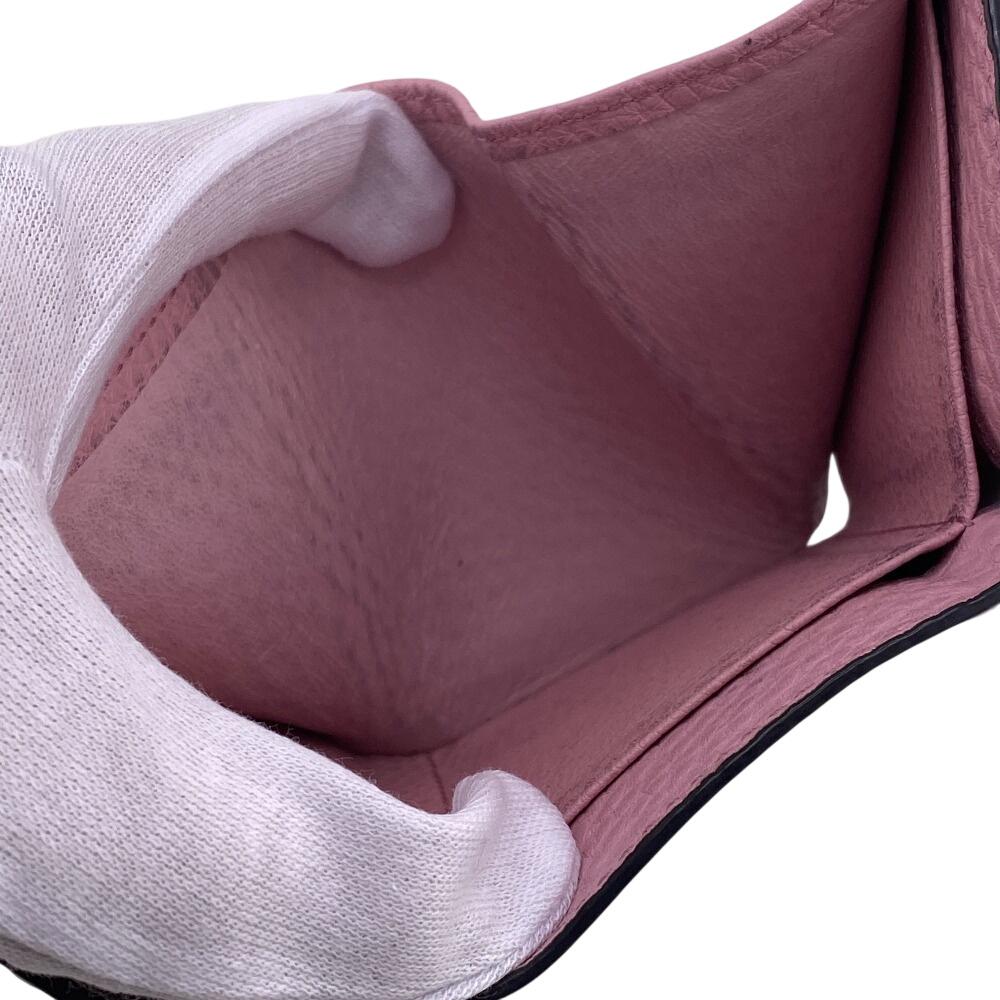 FENDI Compact wallet Celeria leather Tri-fold wallet beige leather Women Used