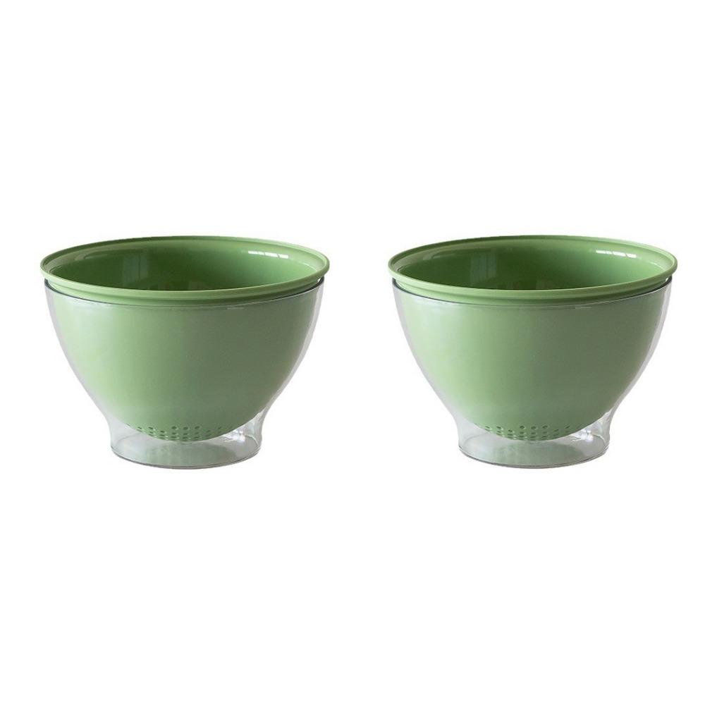 2Pcs Easy Cleaning Mini Fruit Basket Stackable Fruit Storage Containers Fruit Drain Bowl  Kitchen