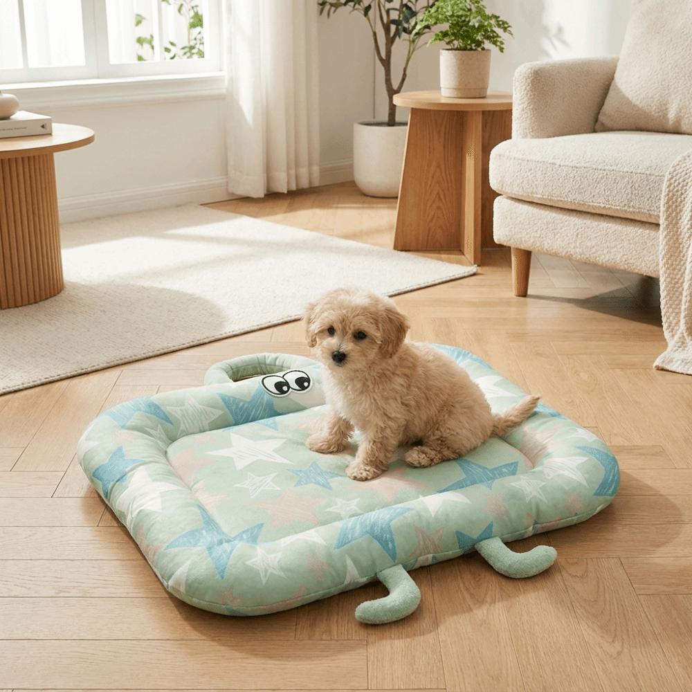 Cartoon Summer Dog Bed Nonslip Pet Cooling Nest Cute Ice Silk Cushion Pet Sleeping