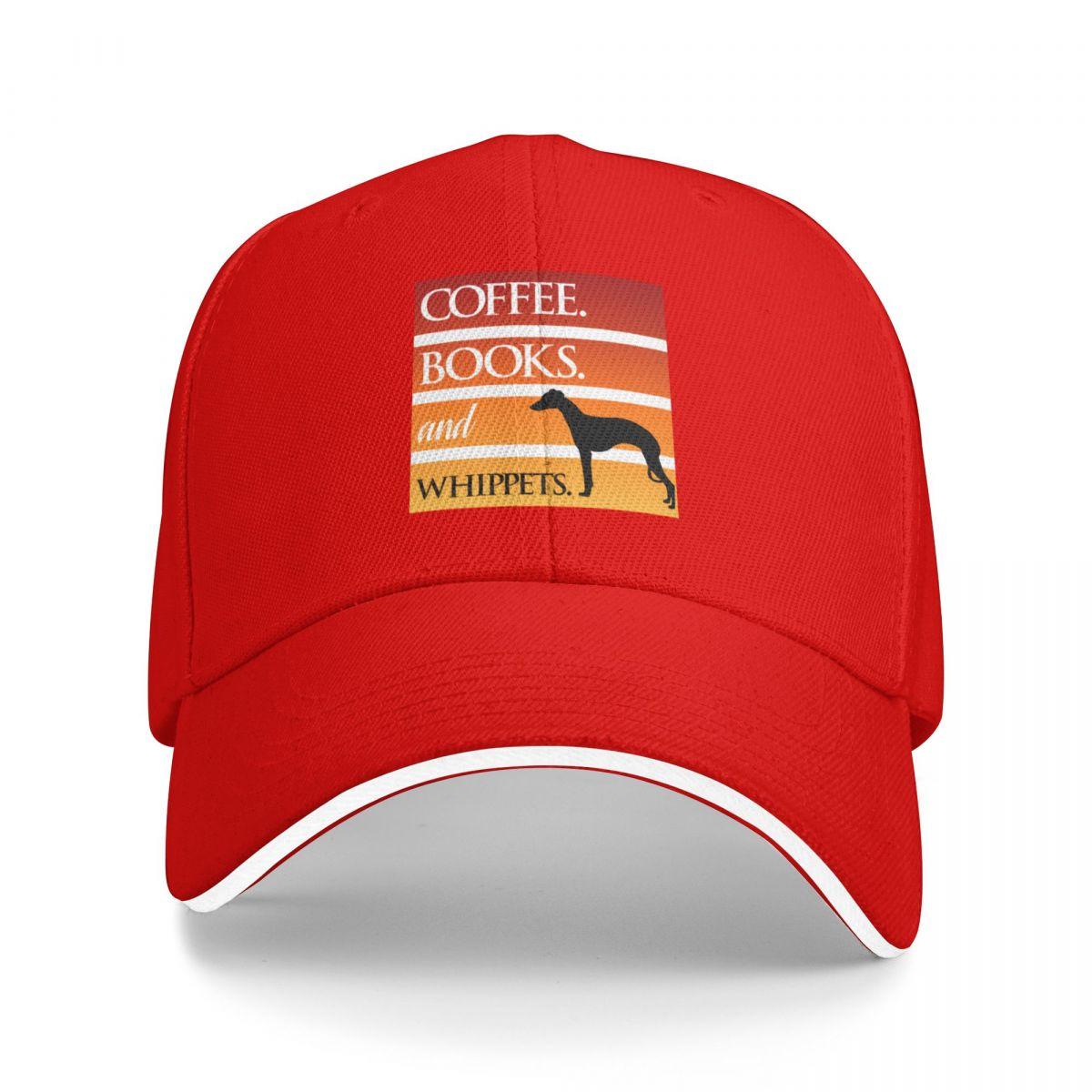 

Coffee Books and Whippets Baseball Cap beach hat winter hats for men Snapback Trucker Hats For Men Womens