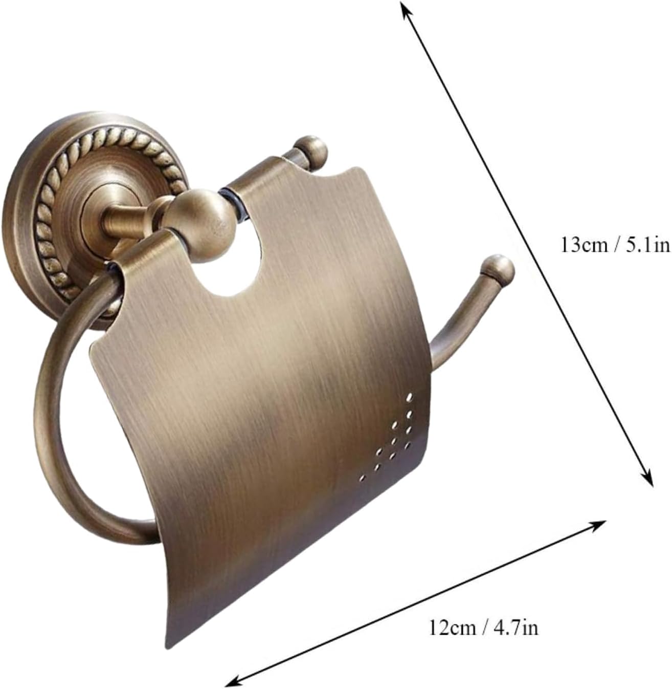 

Retro Brass Toilet Paper Holder with Cover Wall Mounted Twists Carving Design Toilet Tissue Holder for Bathroom золотой