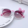 2-14 Jahre alte Mädchen glänzende Sonnenbrille mit Schleife, schöne Katze, Kinderbrille, modische Farbverlauf-Brille, UV400