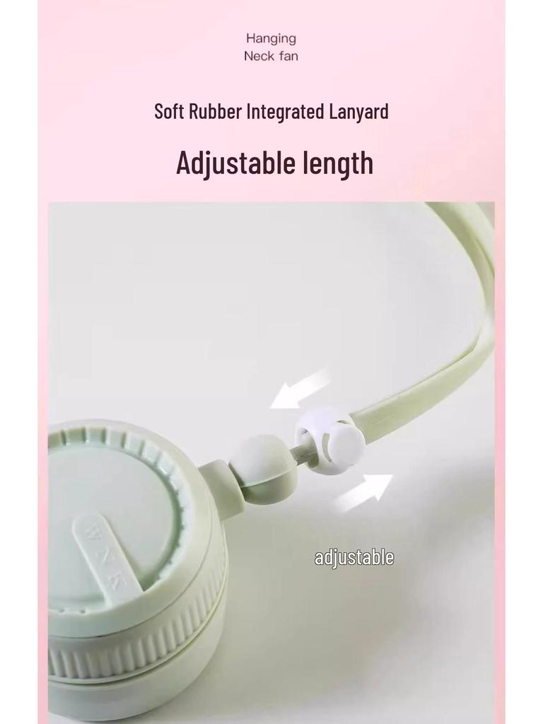 Portable USB Neck-Hanging Mini Fan: Foldable, Hand-Free, and Powerful for Outdoor and Desktop Use