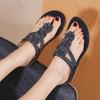 Summer Women Wedge Bottom Gladiator Sandals Fashion Bohemia Crystal Casual Beach Vacation Shoes Outdoor Comfort Flip Flop