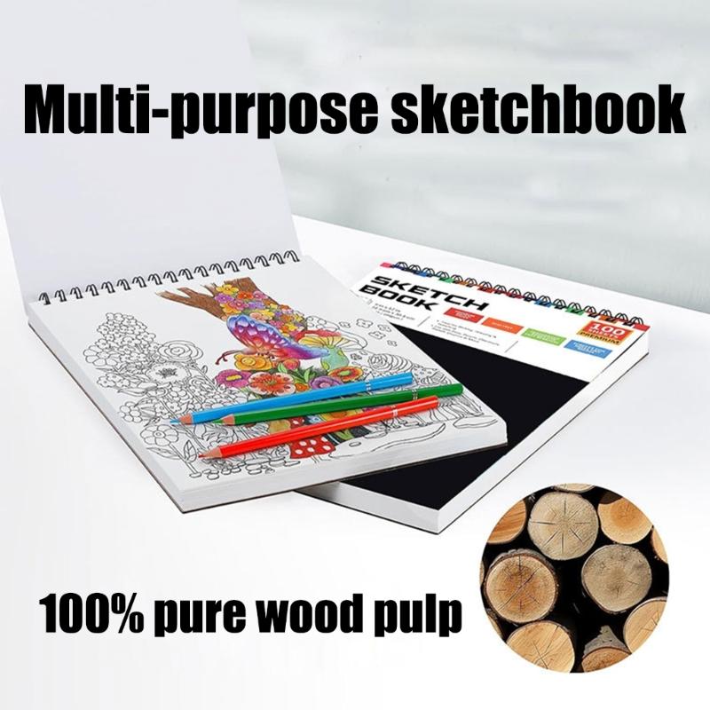 Portable Hardcover Sketchbook Coil Binding Drawing Pad Tearable Pages For Artists Beginner Outdoor Sketching Doodling