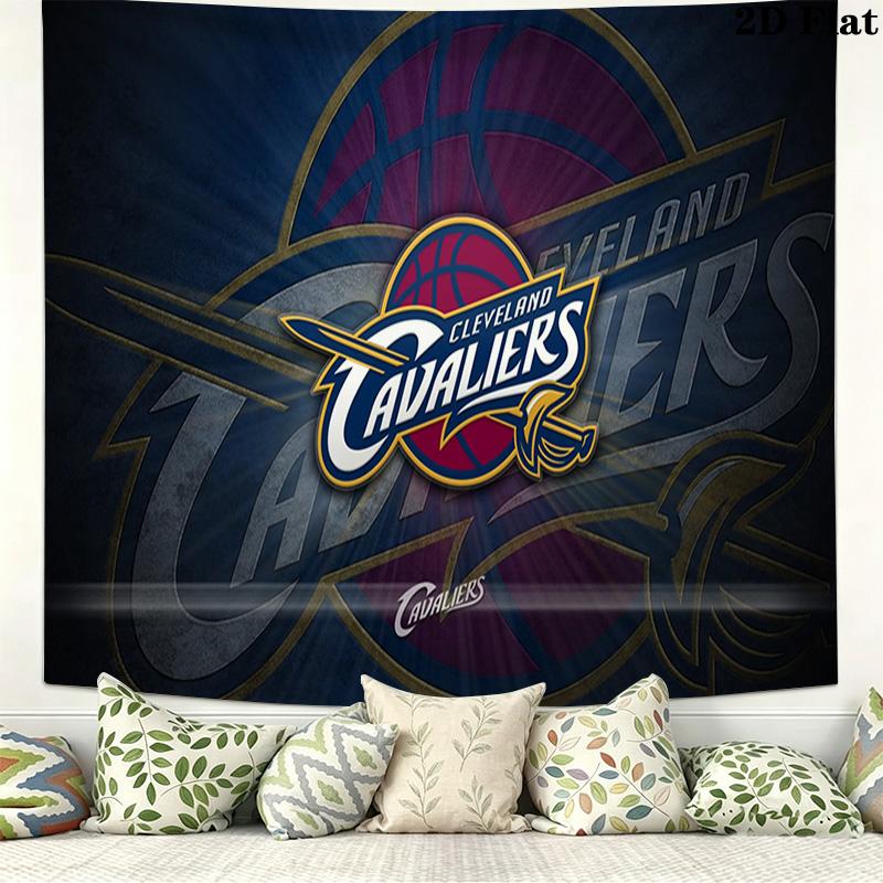 Cleveland Cavaliers Logo Wall Tapestry Aesthetic Wall Hanging Printed Fabric Blanket Decorative Tapestries for Bedroom Living Room Home Decor