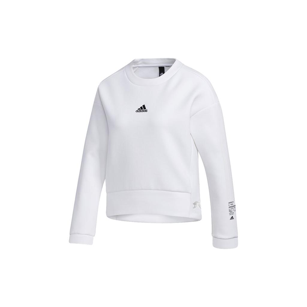 Adidas Style Soft Sweatshirt With Logo Print Women Sportswear White GM1458