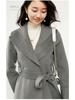 Women's Mid-Length Double-Faced Wool Coat with Belt - 2025 Autumn/Winter Collection