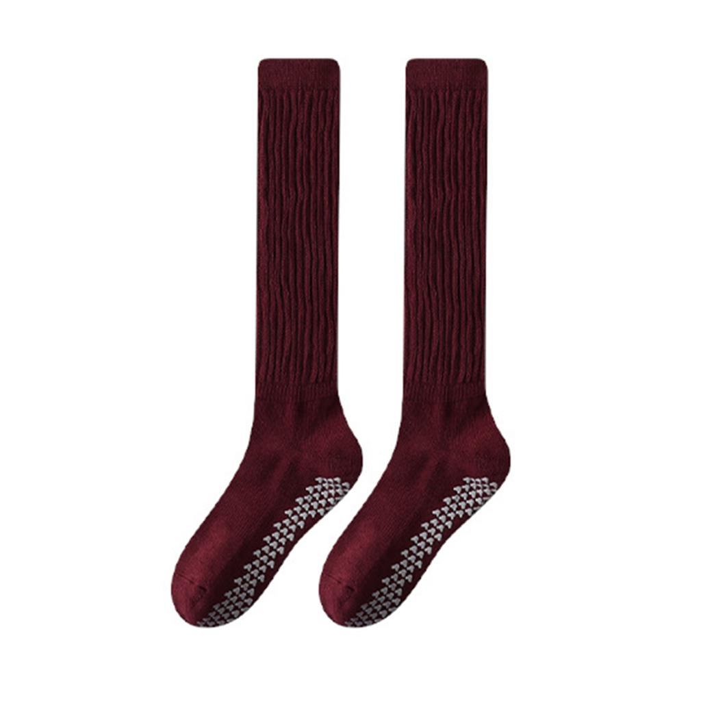 1 Pair Women Winter Yoga Socks Compression Yoga Socks Silicone Bottom Long-tube High Elasticity Wrapping Anti-slip Socks Warmth Stockings