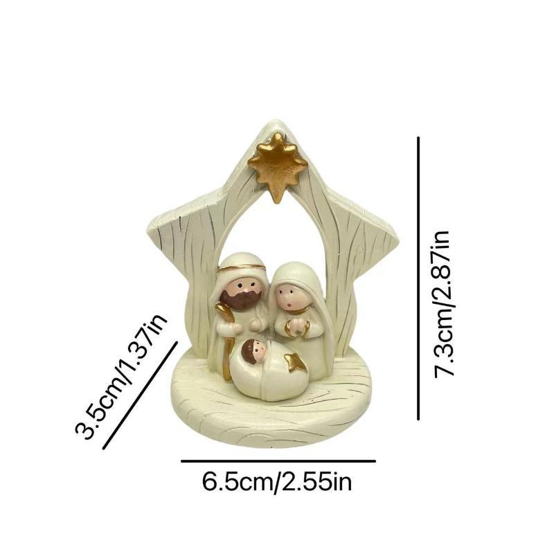 Resin Holy Family Figure Christmas Nativity Scene Figurine Religious Ornament A Family Of Three Sculptures Decoration
