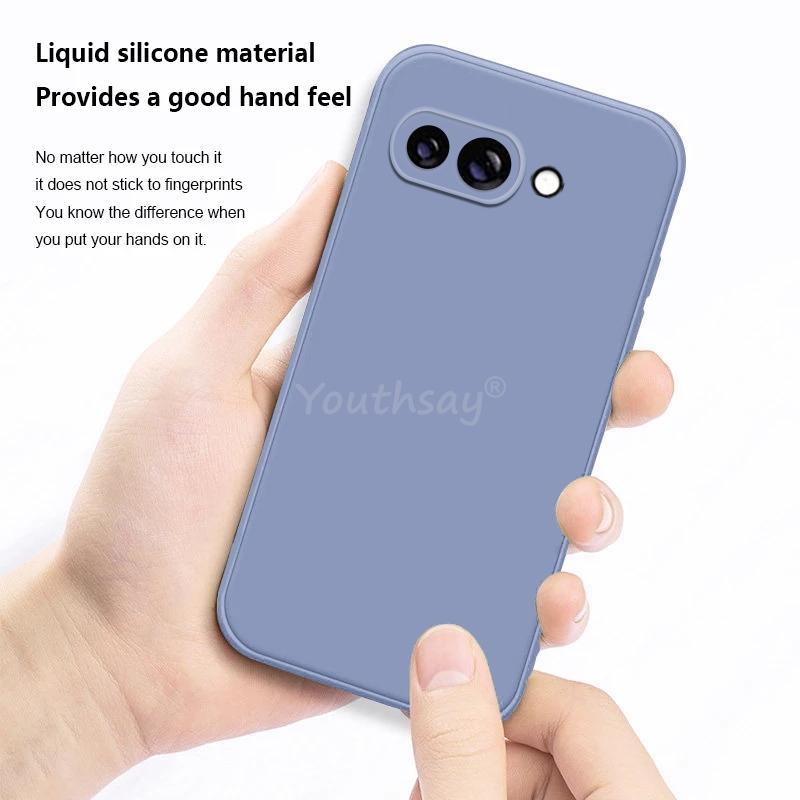 For Google Pixel 9a Case Liquid Silicone Plain Case Pixel 9a Cover TPU Anti-drop Phone Protector Cover Google Pixel 9 a Case