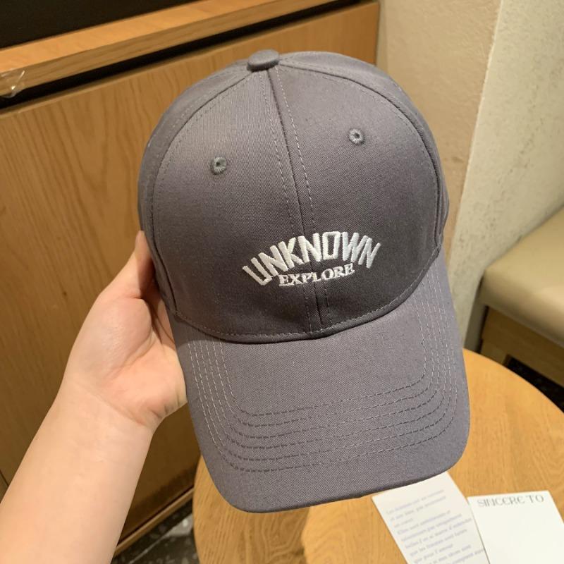 Simple letter embroidery baseball cap women's spring summer casual versatile retro red face cap