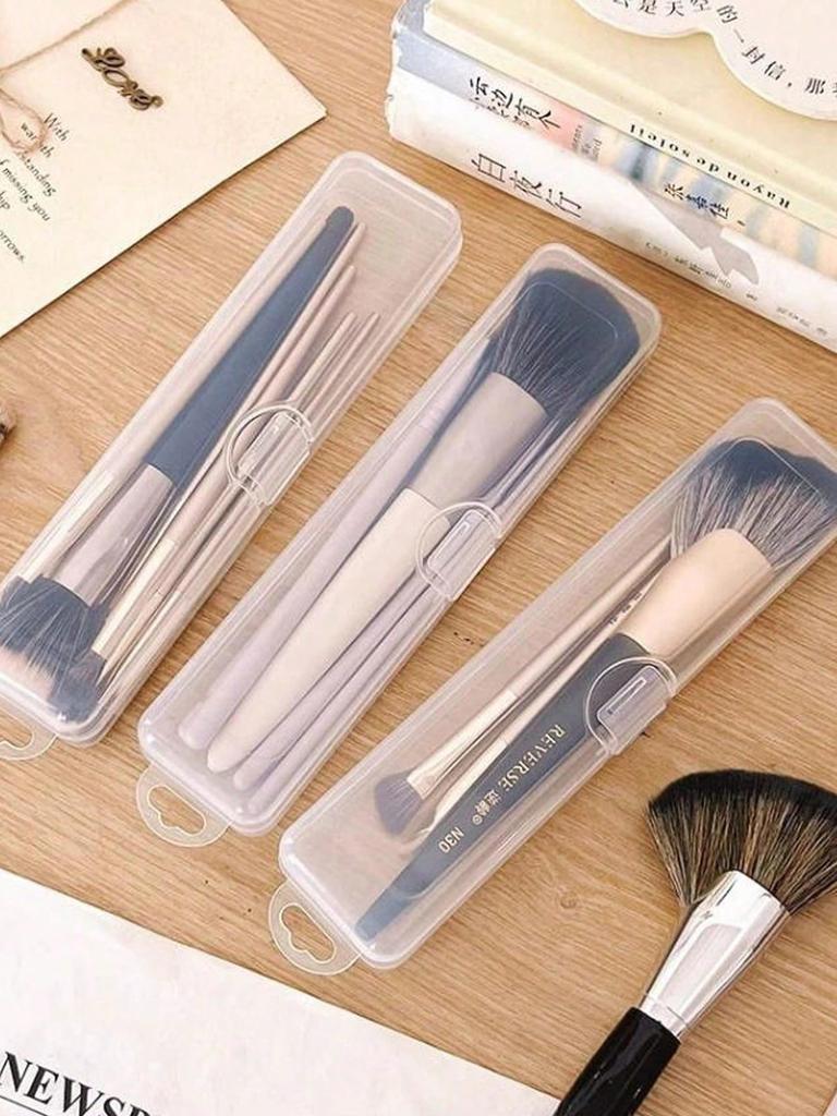 Small Transparent Round/Rectangular Storage Box - Portable Makeup Pad And Makeup Remover Storage Box, Sealed Travel Design