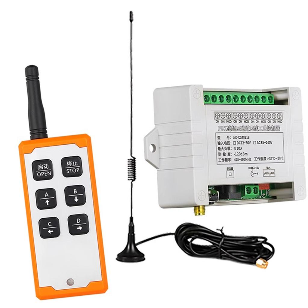 High Sensitivity 4 Channel Remote Controls Wireless Relays for Hoists and Ventilation Systems