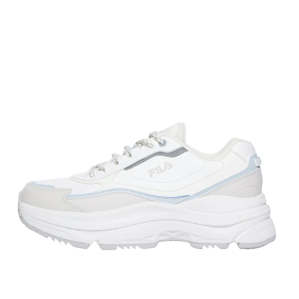 FILA Wavy Day Synthetic Leather Thick Sole Fashion Comfortable Low Top Casual Shoes Unisex Casual Shoes White 1RM02850H161