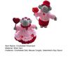 1 Pair Crocheted Mouse Couple Handmade Crochet Mice Ornaments Valentine's Day Decor Mice Doll for Desk Mantel Bedside Table