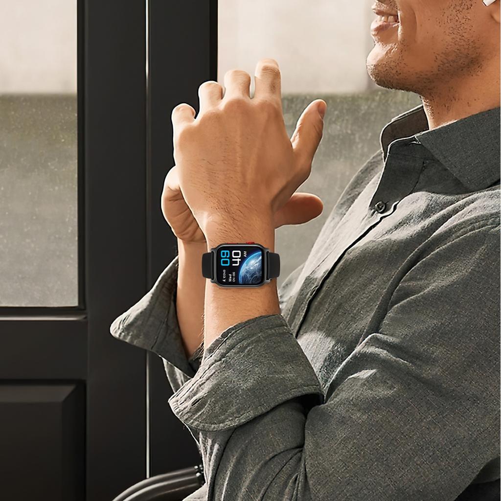 Rainbuvvy HT23 Bluetooth Smart Bracelet 1.83inch IPS 240x296 IP68 Waterproof BLE5.0 Battery 300mAh Heart Rate Flashlight Android Smartwatch