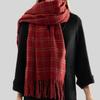 Cashmere scarf flat replacement! Advanced sense of color scheme plaid scarf warm and thickened winter versatile atmosphere scarf