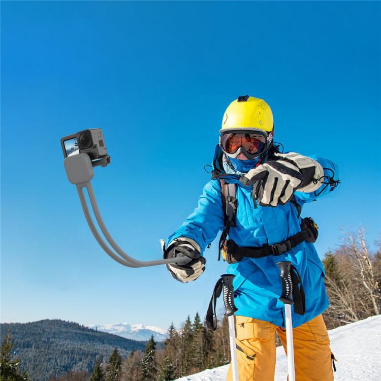 K08‑1C Portable Neck Mount Holder for Action Cameras & Smartphones, Gooseneck Quick‑Release Hands‑Free POV Vlog Shooting Bracket
