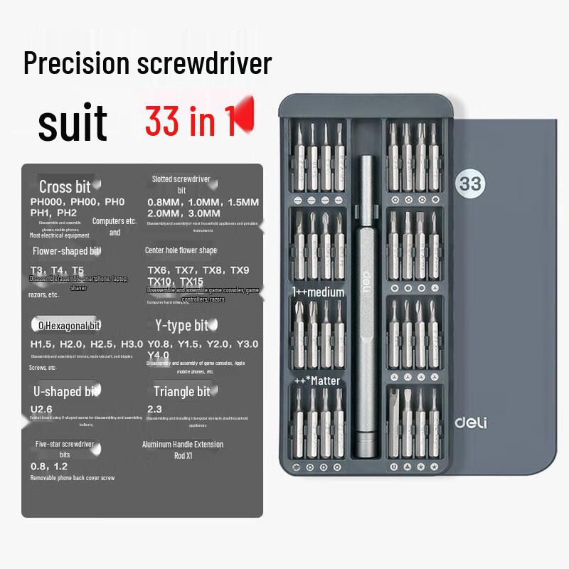 Deli 33-in-1 Precision Screwdriver Set