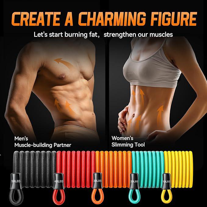 150lb Anti-Break Latex Resistance Bands Set – 11-Piece Multi-Functional Fitness Elastic Bands