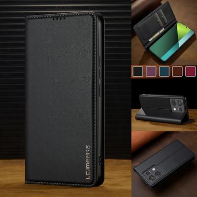 Businessové vyklápěcí kožené pouzdro pro Xiaomi Redmi Note 14 13 12 Pro 5G 11S 12S 11 Pro Poco X5 X6 M6 Pro 4G Magnetický kryt na telefon s peněženkou