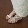 Fashion Open Toe 2025 Summer Large Size Sale Of Women's Shoes Heels Luxury Sandals Suit Female Beige Peep Big New Comfort