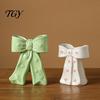 Flower Arrangement Pot Ceramic Bow Vase with Star, Decorative Flowers Vase, Creative Chic Room Decor Gifts Holder for Living Table Centerpiece