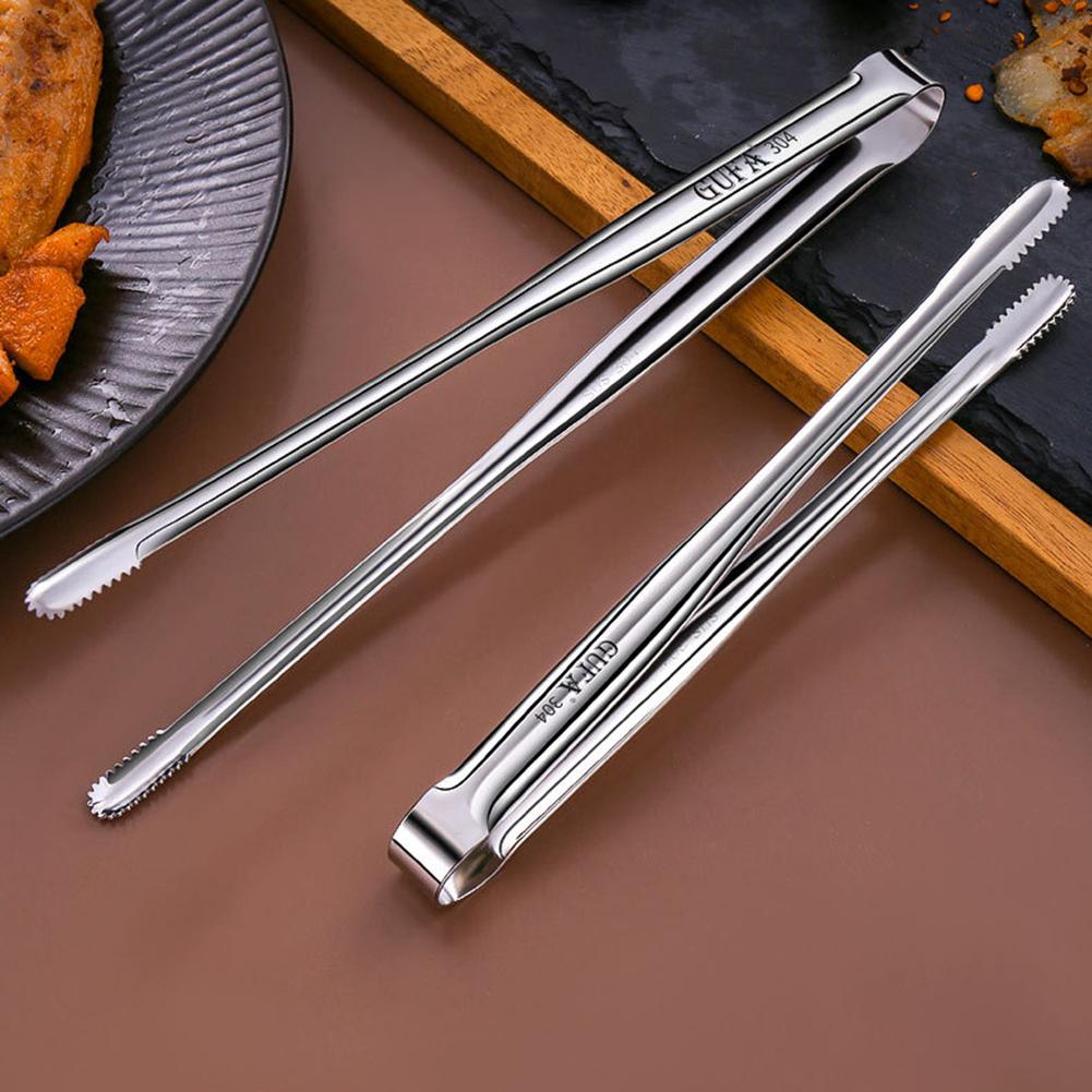 Food Tongs Stainless Steel Kitchen Tweezers Metal Serving Tongs Cooking Utensils for Salad Fish Steak Barbecue Buffet