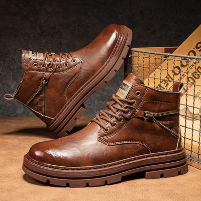 Retro Autumn and Winter New High-top Martin Boots British Style Thick-soled Leather Boots Outdoor Retro Short Boots