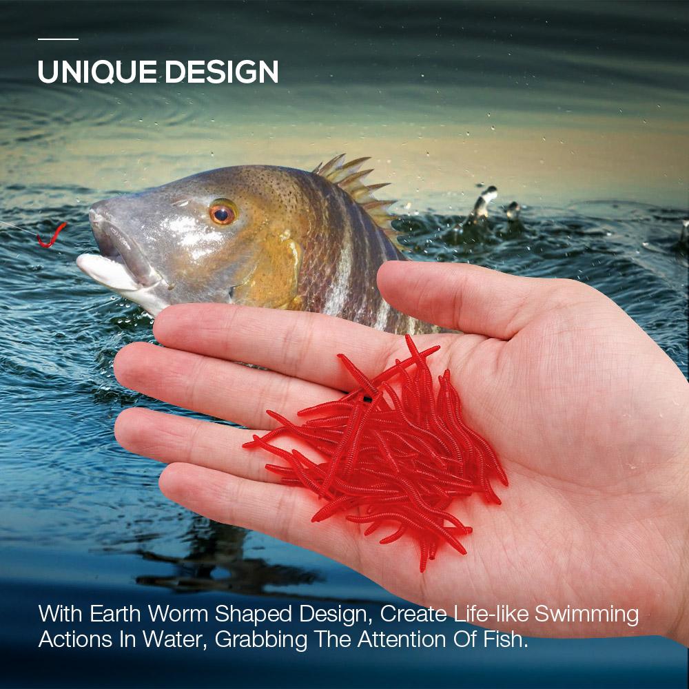 20-100Pcs 35Mm Fishy Smell Worms Soft Lures For Fishing Earthworm Silicone Bait For Pike/Bass/Carp Fishing Accessories Quality