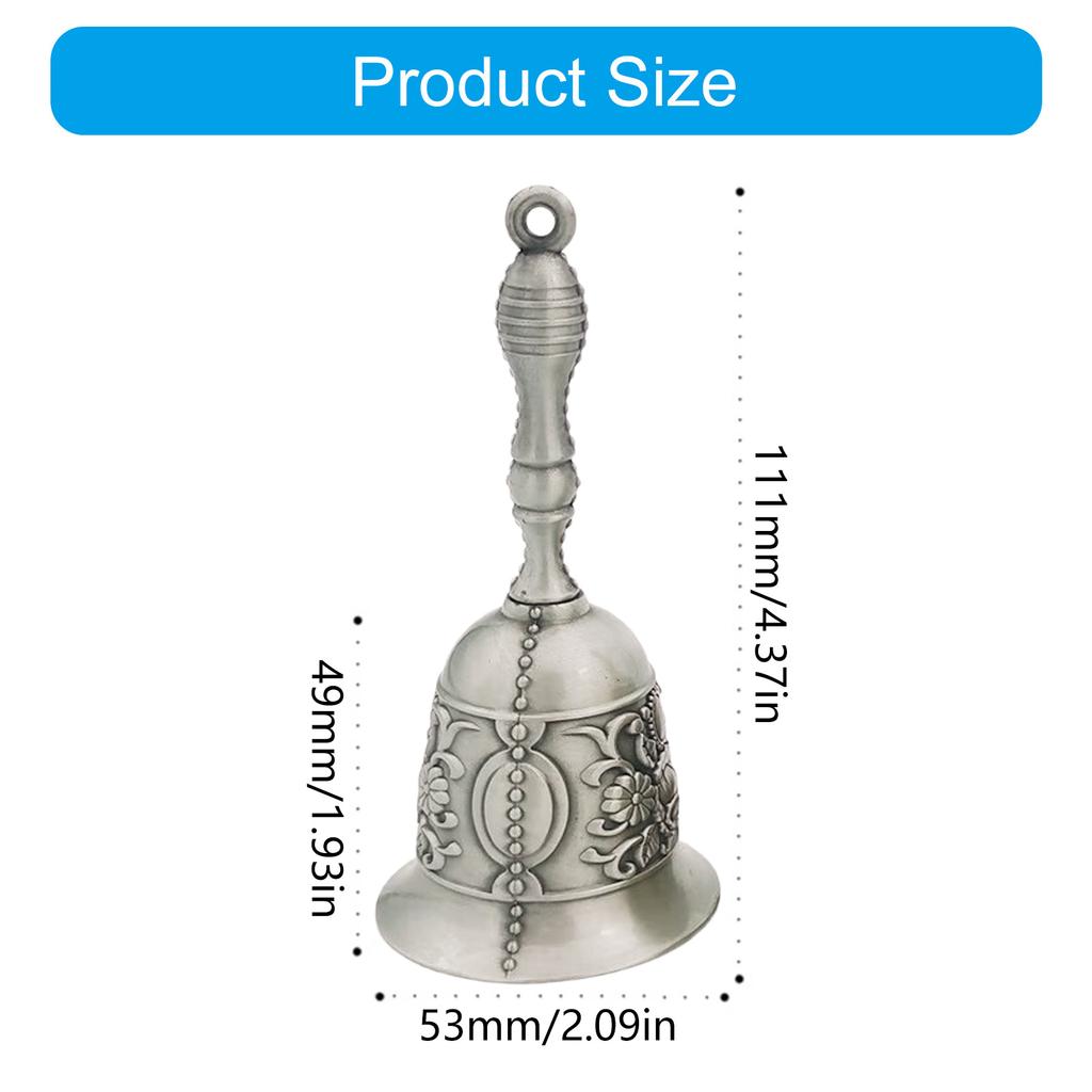 Metal Tea Hand Bells Service Handbell Dinner Bells Loud Call Handbell Vintage Metal Handbells with Delicate Handle