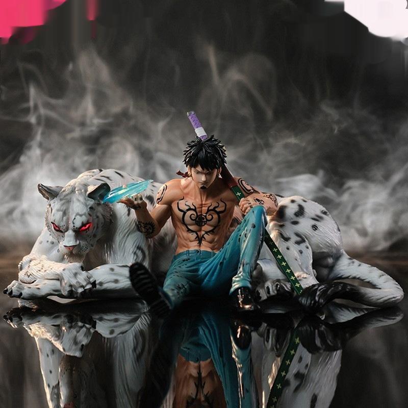 Anime Pirates, Snow Leopard, Trafalgar, Water Method, Sitting Posture, Figure Model Collection, Ornaments And Gifts
