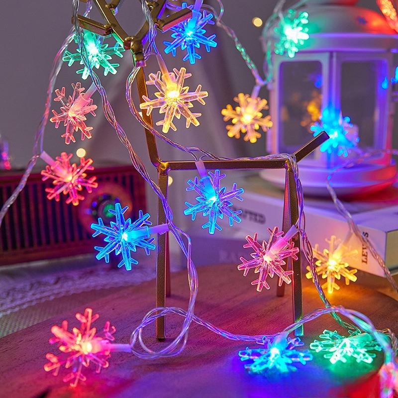 3m LED Snowflake Curtain Lights, Romantic Christmas Curtain String Lights, Fairy String Lights For Home Bedroom Indoor Decor